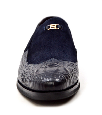 British Collection Shiraz Croc Leather & Suede Shoe - Elegant and Timeless