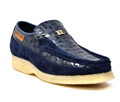 British Walkers Stone Men's Black Pattern Leather and Suede Shoes with Crepe Sole view 25