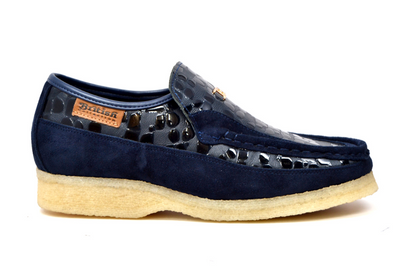British Walkers Stone Men's Black Pattern Leather and Suede Shoes with Crepe Sole view 27