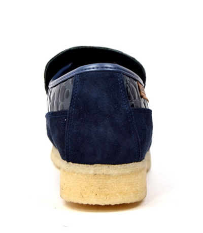 British Walkers Stone Men's Black Pattern Leather and Suede Shoes with Crepe Sole view 29