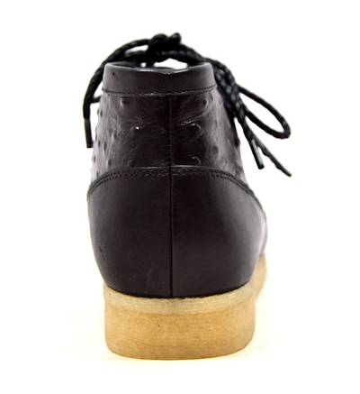 British Walkers Walker Men's Black Ostrich Leather Casual Shoes view 4