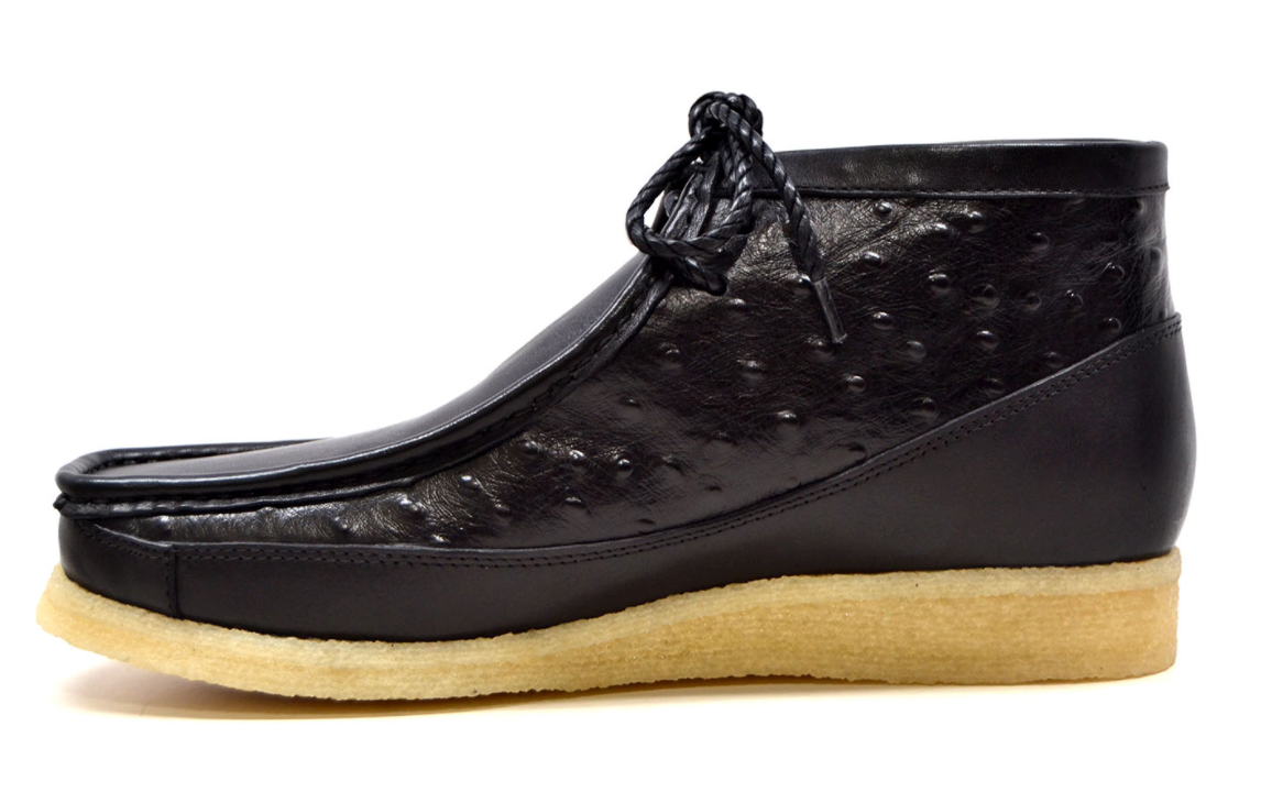 British Walkers Walker Men's Black Ostrich Leather Casual Shoes view 8