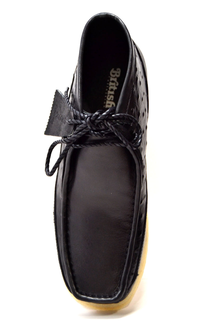 British Walkers Walker Men's Black Ostrich Leather Casual Shoes view 9