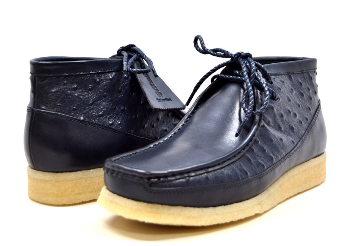 British Walkers Walker Men's Black Ostrich Leather Casual Shoes view 26