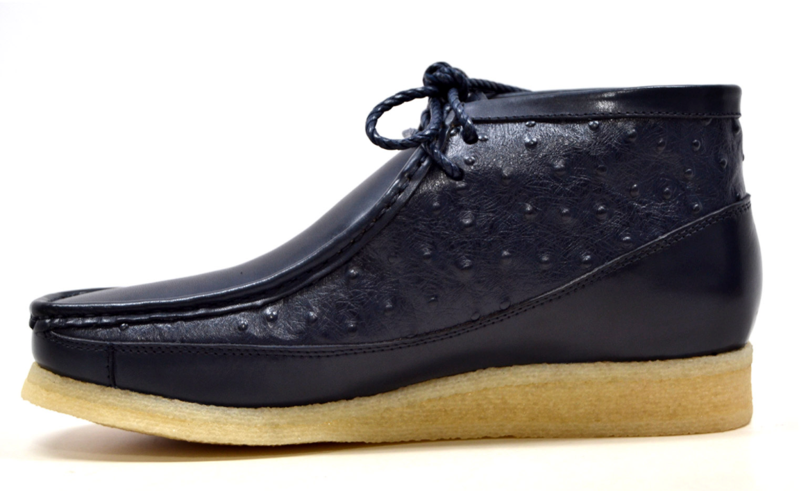 British Walkers Walker Men's Black Ostrich Leather Casual Shoes view 30