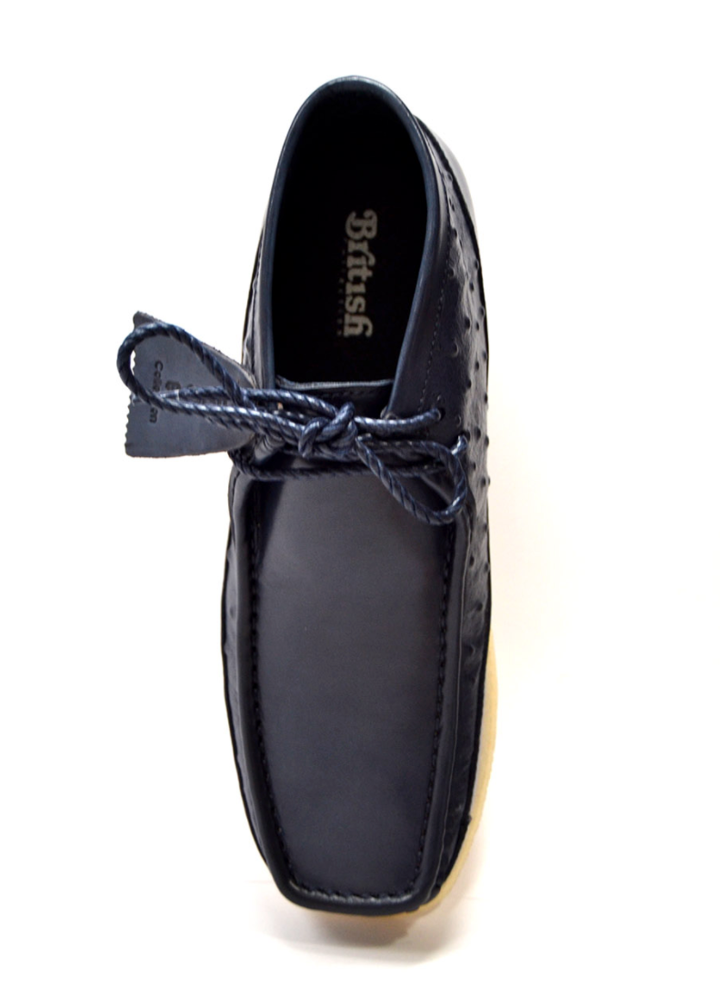British Walkers Walker Men's Black Ostrich Leather Casual Shoes view 31