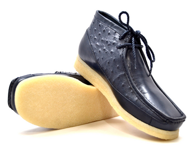British Walkers Walker Men's Black Ostrich Leather Casual Shoes view 32