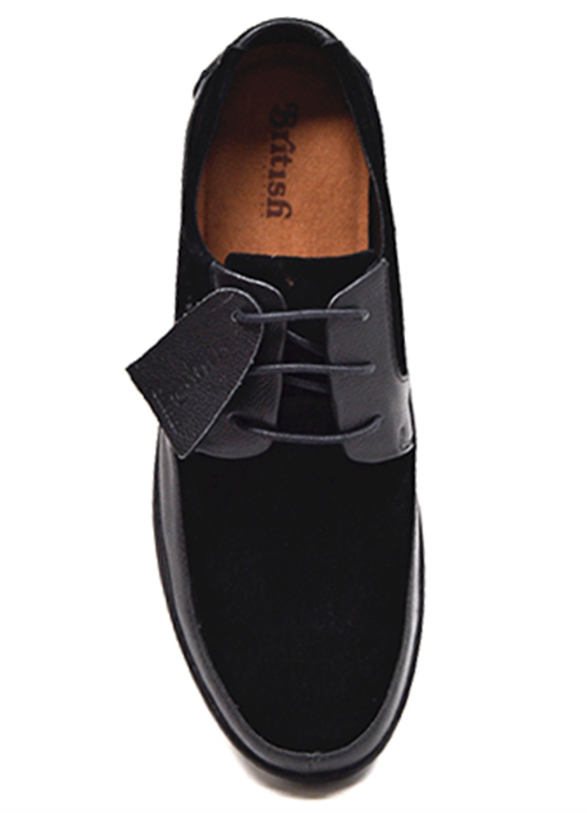 British Walkers Westminster Men's Black Leather and Suede Lace Up Shoes with Black Sole view 11