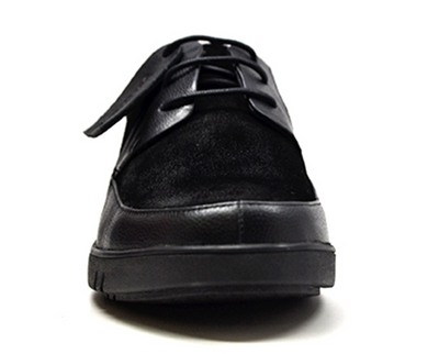 British Walkers Westminster Men's Black Leather and Suede Lace Up Shoes with Black Sole view 12
