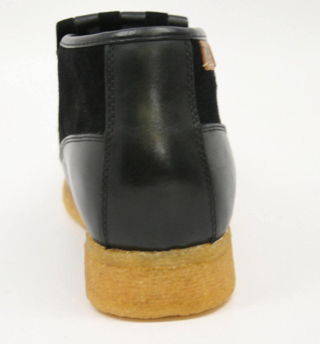 British Walkers Apollo Men's Black and Grey Leather and Suede Slip On Shoes view 9