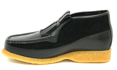 British Walkers Apollo Men's Black and Grey Leather and Suede Slip On Shoes view 12
