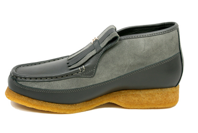 British Walkers Apollo Men's Black and Grey Leather and Suede Slip On Shoes view 15