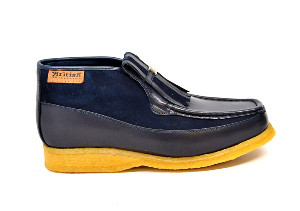 British Walkers Apollo Men's Black and Grey Leather and Suede Slip On Shoes view 29