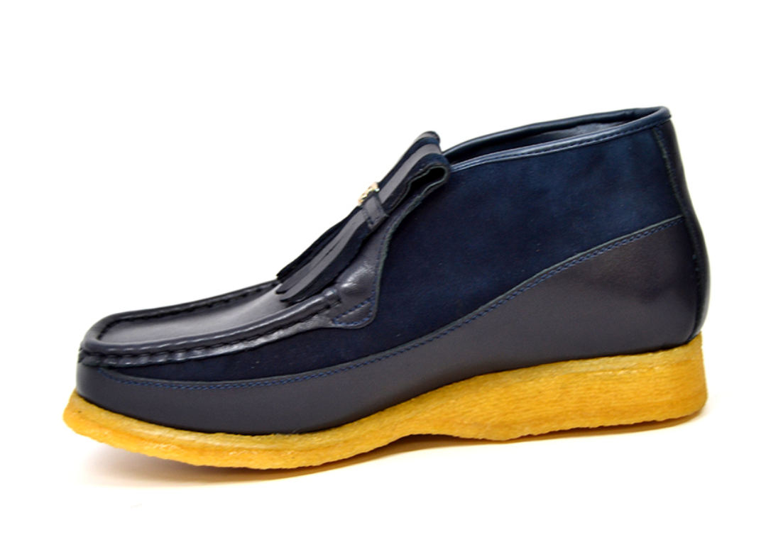 British Walkers Apollo Men's Black and Grey Leather and Suede Slip On Shoes view 30