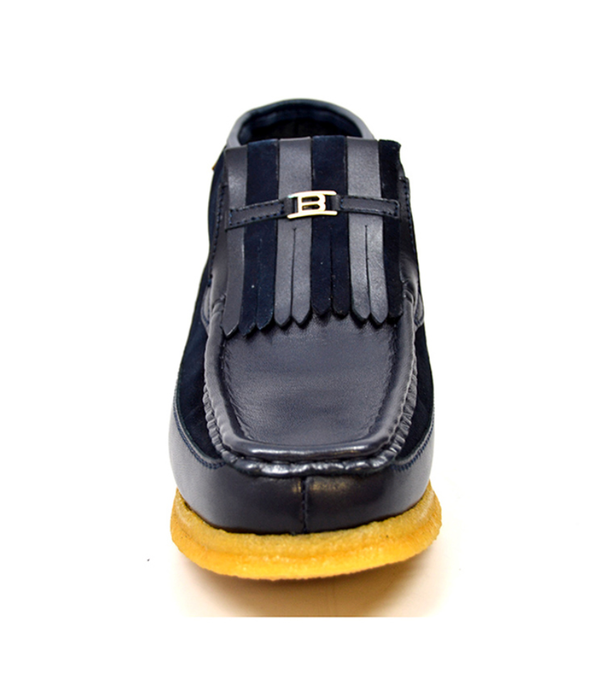 British Walkers Apollo Men's Black and Grey Leather and Suede Slip On Shoes view 34