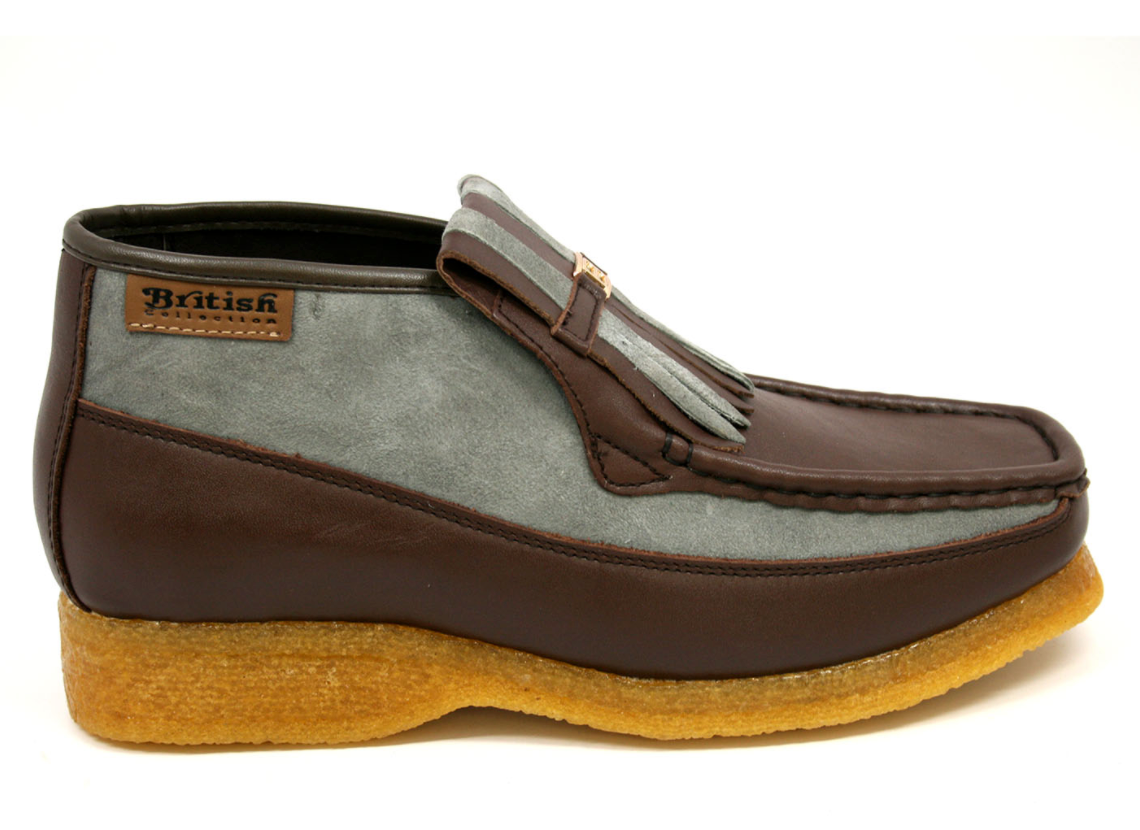 British Walkers Apollo Men's Black and Grey Leather and Suede Slip On Shoes view 18