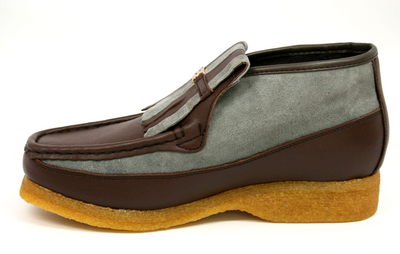 British Walkers Apollo Men's Black and Grey Leather and Suede Slip On Shoes view 22