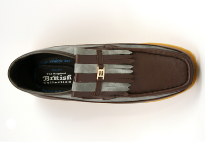British Walkers Apollo Men's Black and Grey Leather and Suede Slip On Shoes view 19