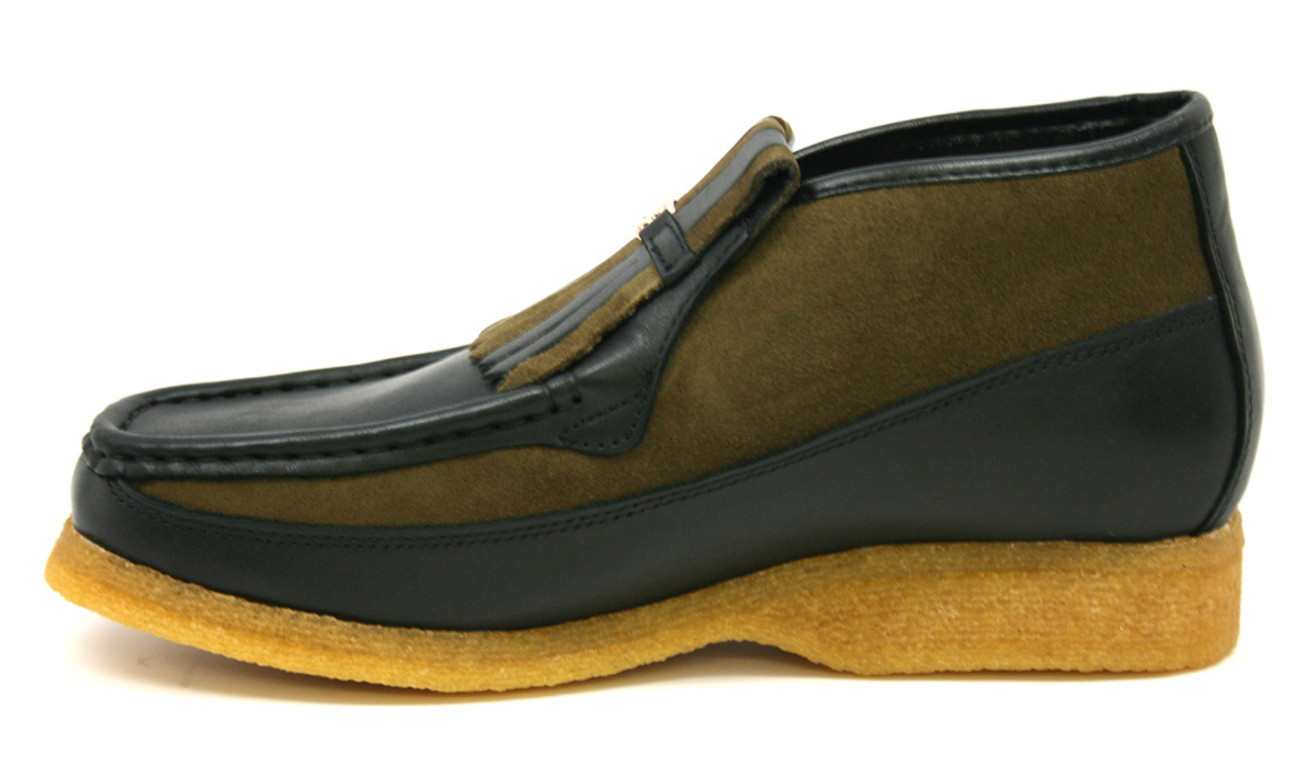 British Walkers Apollo Men's Black and Grey Leather and Suede Slip On Shoes view 25