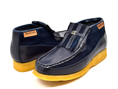 British Walkers Apollo Men's Black and Grey Leather and Suede Slip On Shoes view 28