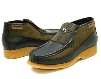 British Walkers Apollo Men's Black and Grey Leather and Suede Slip On Shoes view 23