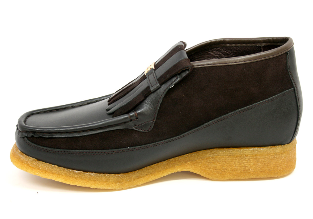 British Walkers Apollo Men's Black and Grey Leather and Suede Slip On Shoes view 53