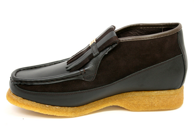 British Walkers Apollo Men's Black and Grey Leather and Suede Slip On Shoes view 53