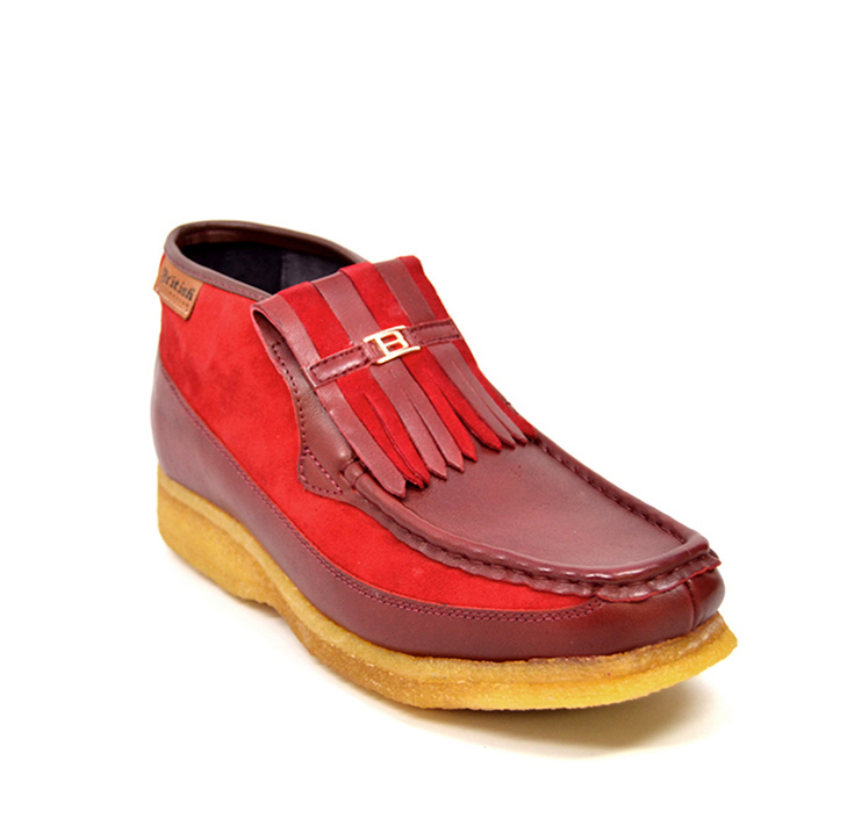 British Walkers Apollo Men's Red Leather and Suede Slip On Shoes view 4