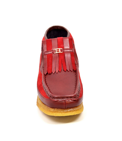 British Walkers Apollo Men's Red Leather and Suede Slip On Shoes view 2