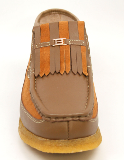 British Walkers Apollo Men's Rust Leather and Suede Slip On Shoes view 2