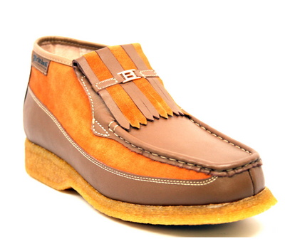 British Walkers Apollo Men's Rust Leather and Suede Slip On Shoes view 4