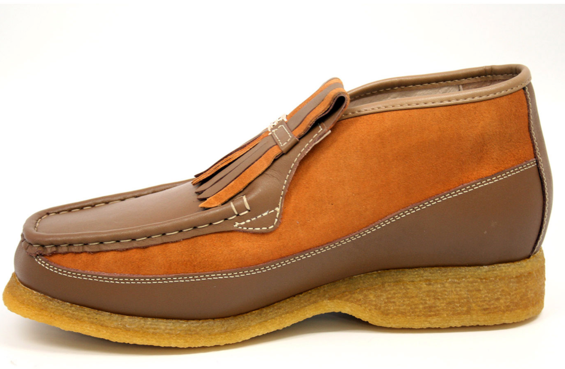 British Walkers Apollo Men's Rust Leather and Suede Slip On Shoes view 6