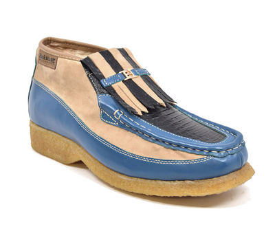 British Walkers Apollo 2 Men's Limited Edition Beige and Blue Snake Skin and Leather Slip On Shoes view 24