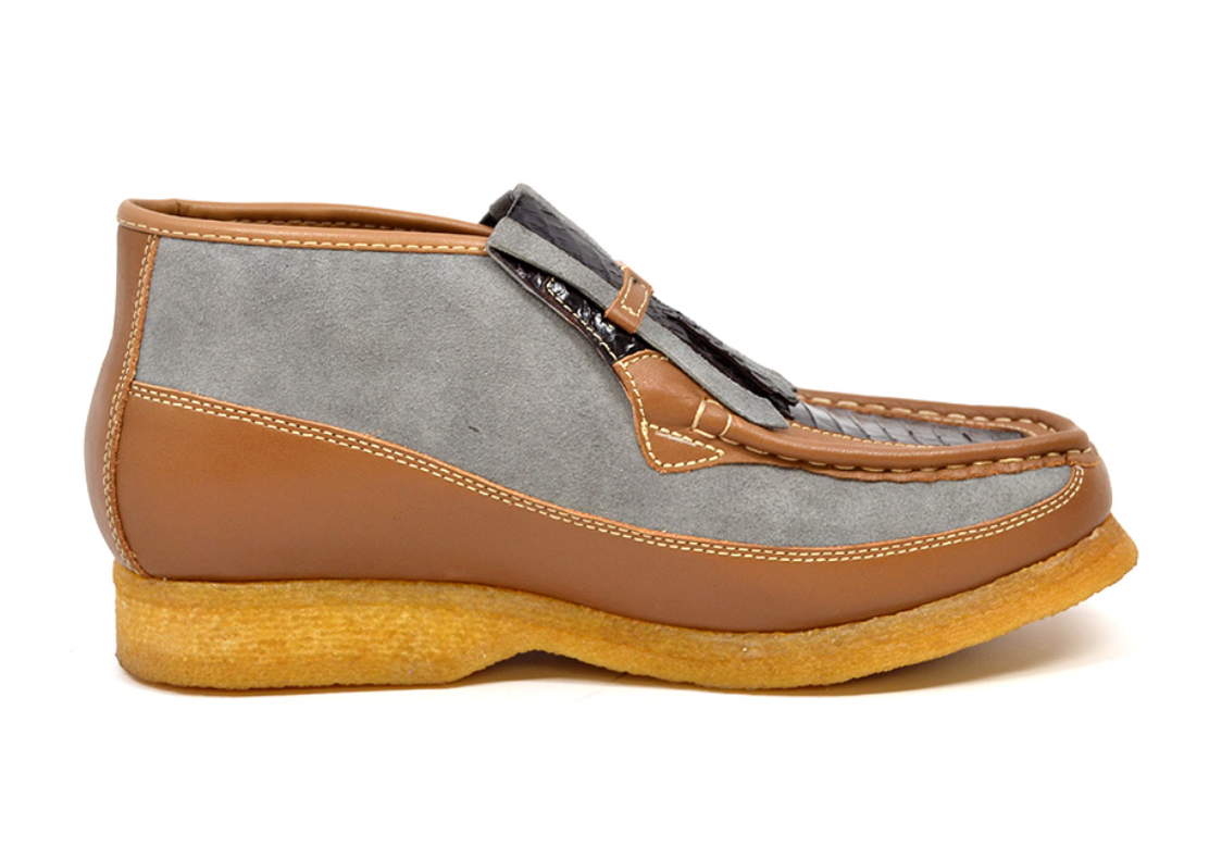 British Walkers Apollo 2 Men's Limited Edition Beige and Blue Snake Skin and Leather Slip On Shoes view 16