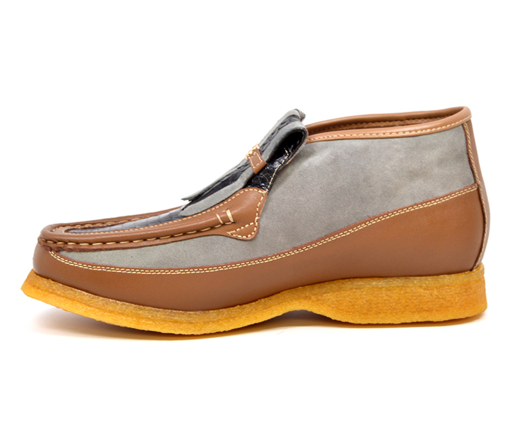 British Walkers Apollo 2 Men's Limited Edition Beige and Blue Snake Skin and Leather Slip On Shoes view 15