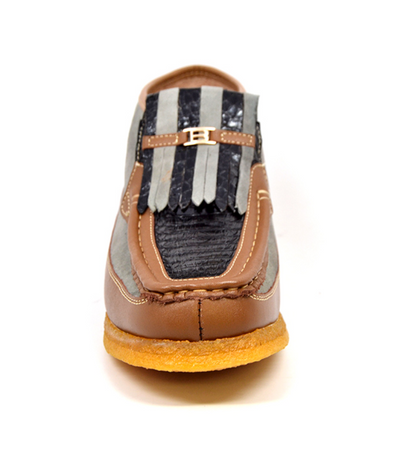 British Walkers Apollo 2 Men's Limited Edition Beige and Blue Snake Skin and Leather Slip On Shoes view 14