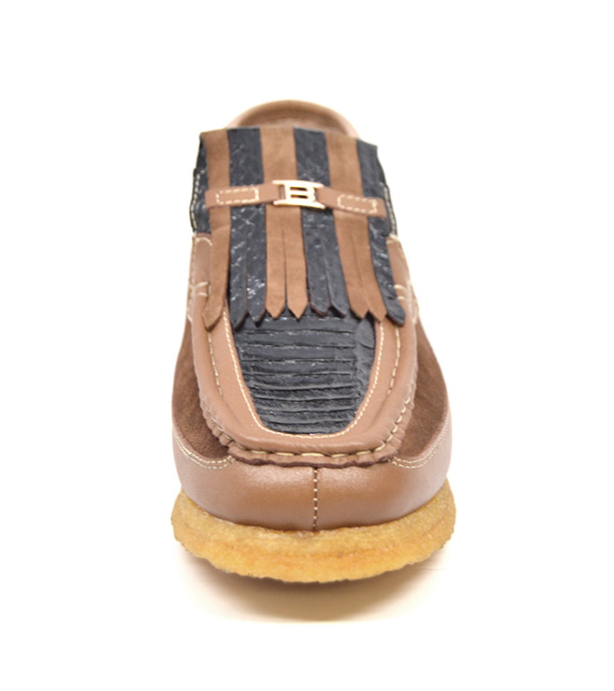 British Walkers Apollo 2 Men's Limited Edition Beige and Blue Snake Skin and Leather Slip On Shoes view 5