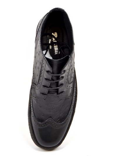 British Walkers Playboy Men's Burgundy Ostrich and Wingtip Leather Shoes view 45
