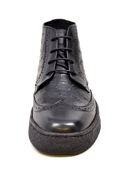 British Walkers Playboy Men's Burgundy Ostrich and Wingtip Leather Shoes view 47