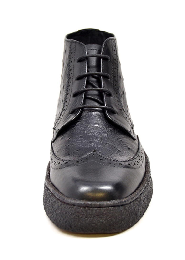 British Walkers Playboy Men's Burgundy Ostrich and Wingtip Leather Shoes view 47