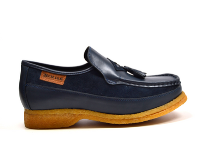 British Walkers Brooklyn 1 Men's Black Leather and Suede Tassel Slip On Shoes view 10