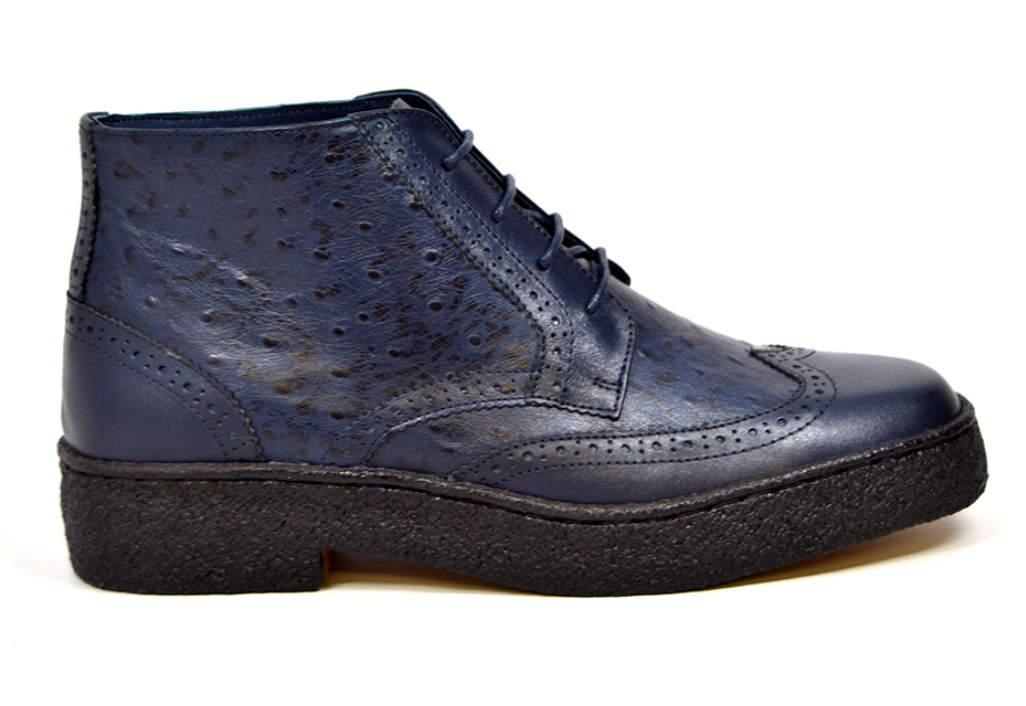 British Walkers Playboy Men's Burgundy Ostrich and Wingtip Leather Shoes view 11