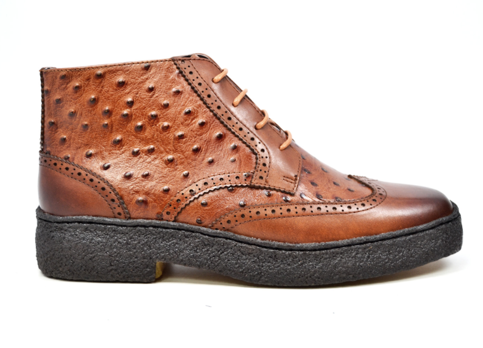 British Walkers Playboy Men's Burgundy Ostrich and Wingtip Leather Shoes view 18