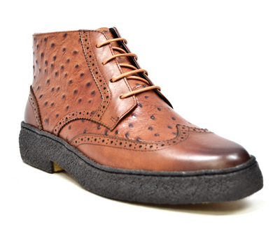 British Walkers Playboy Men's Burgundy Ostrich and Wingtip Leather Shoes view 20
