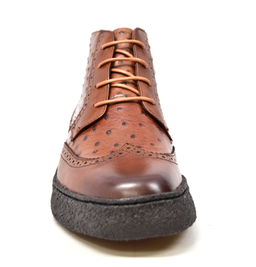 British Walkers Playboy Men's Burgundy Ostrich and Wingtip Leather Shoes view 22