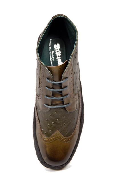 British Walkers Playboy Men's Burgundy Ostrich and Wingtip Leather Shoes view 28