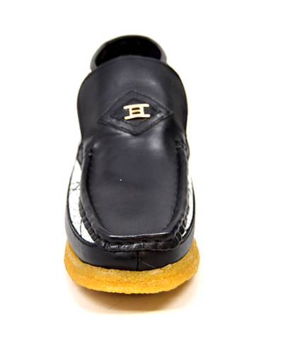 British Walkers BWB Men's Black and White Design Leather Slip On Shoes view 6