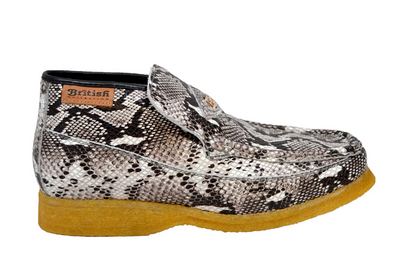 British Walkers BWB Men's Black Snake Skin and Leather Slip On Shoes view 3