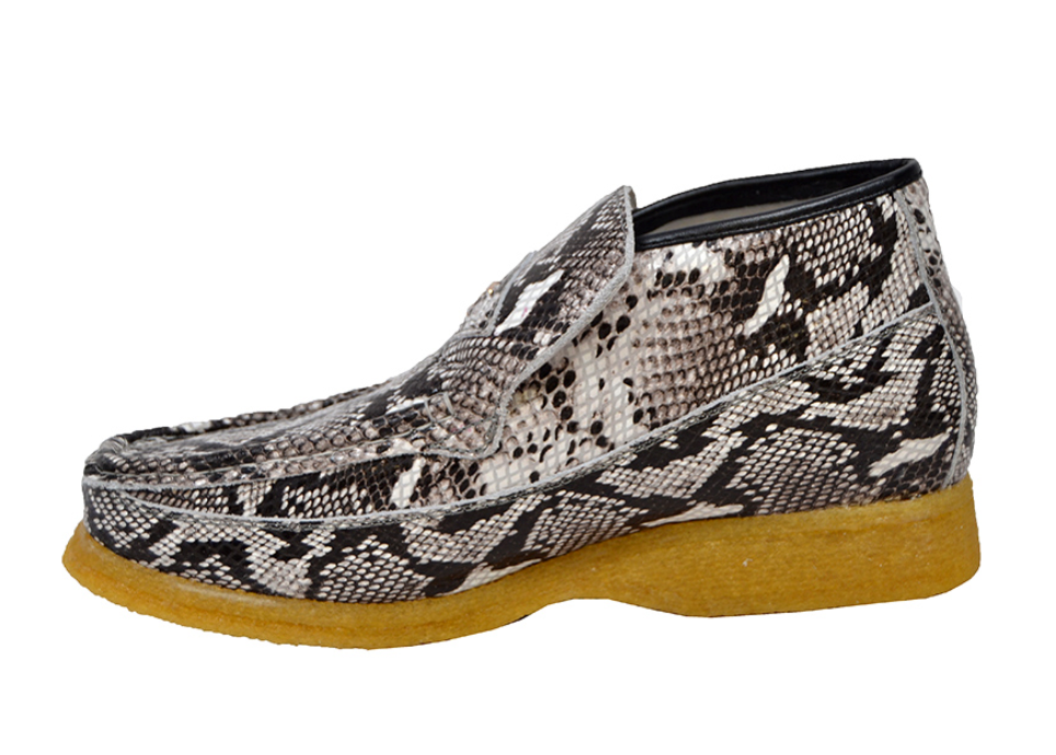 British Walkers BWB Men's Black Snake Skin and Leather Slip On Shoes view 4