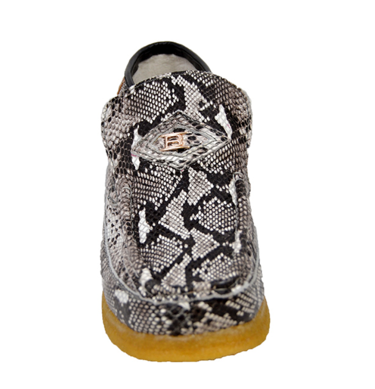 British Walkers BWB Men's Black Snake Skin and Leather Slip On Shoes view 5